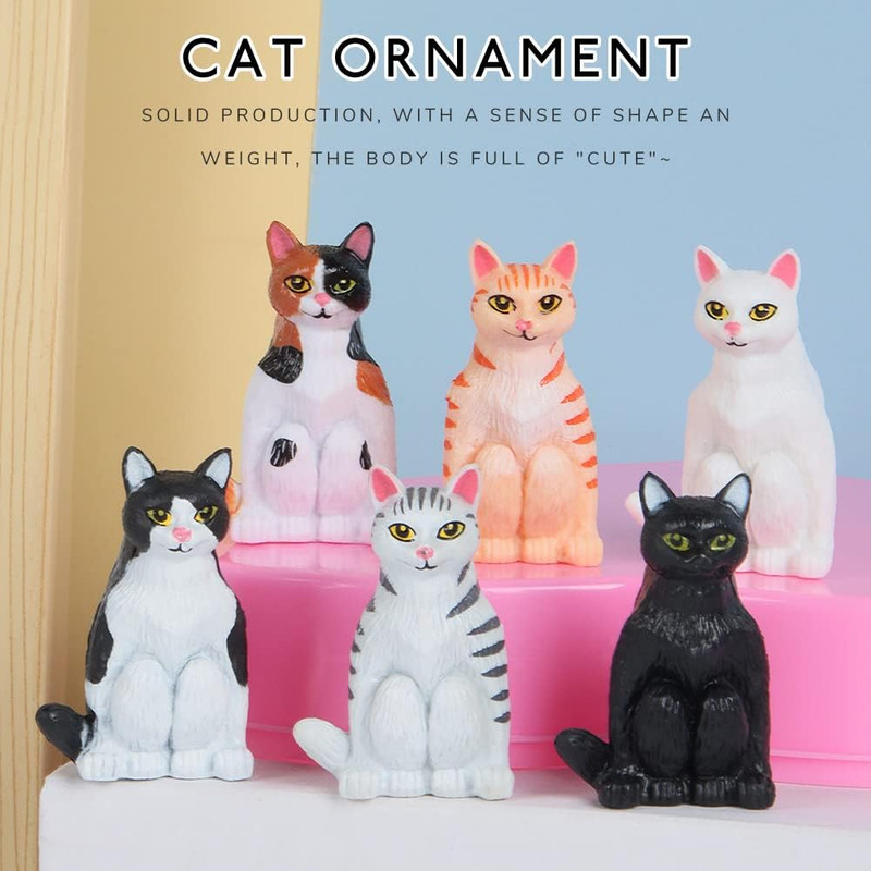 فیگور مدل گربه های نشسته طرح squat cats مجموعه 6 عددی