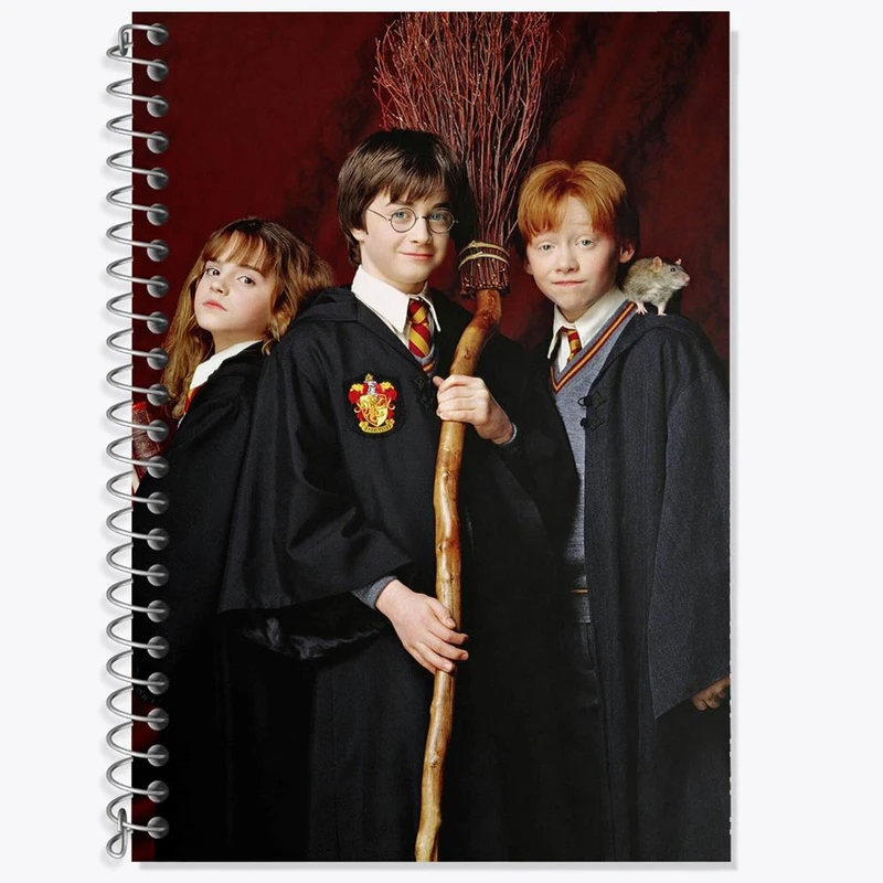 دفتر زبان 50 برگ خندالو مدل سه خط طرح رون و هرمیون و هری پاتر Harry Potter کد 2914