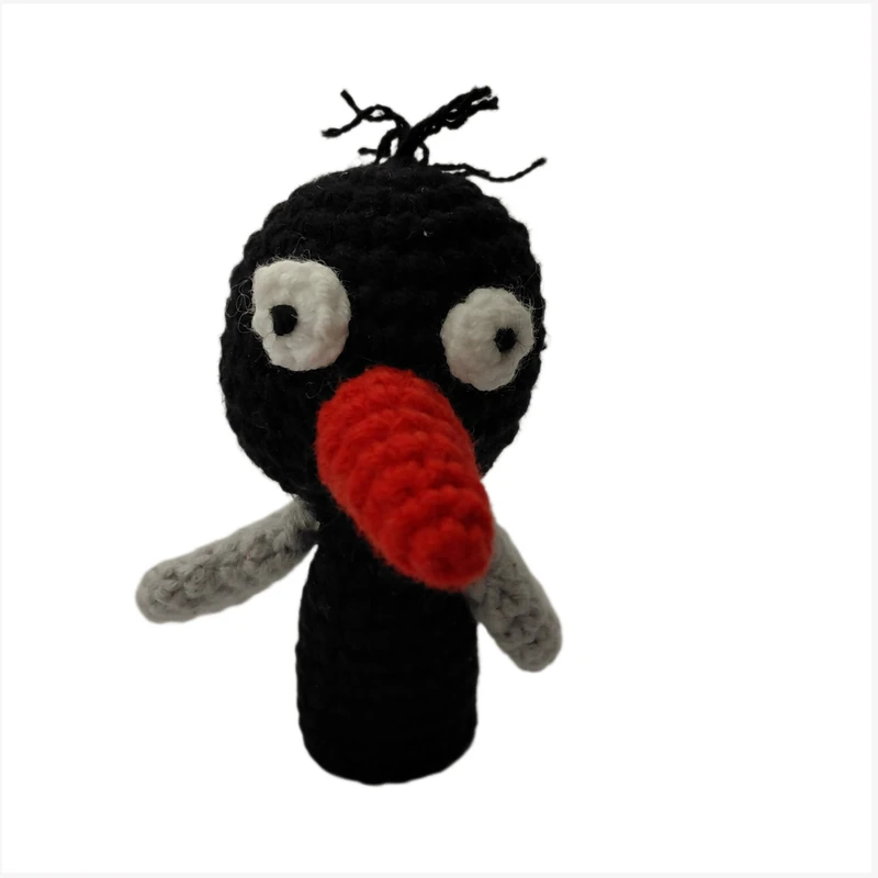 عروسک بافتنی مدل انگشتی کلاغ