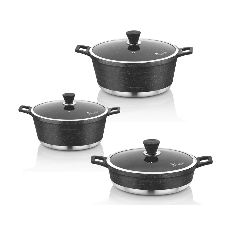 سرویس قابلمه و تابه گرانیتی 6 پارچه نیولایف مدل افرا 6306