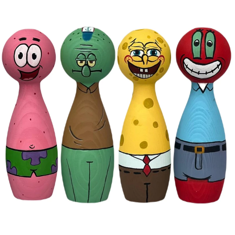 اسباب بازی زینتی مدل باب اسفنجی و دوستان کد WT107 مجموعه 4 عددی