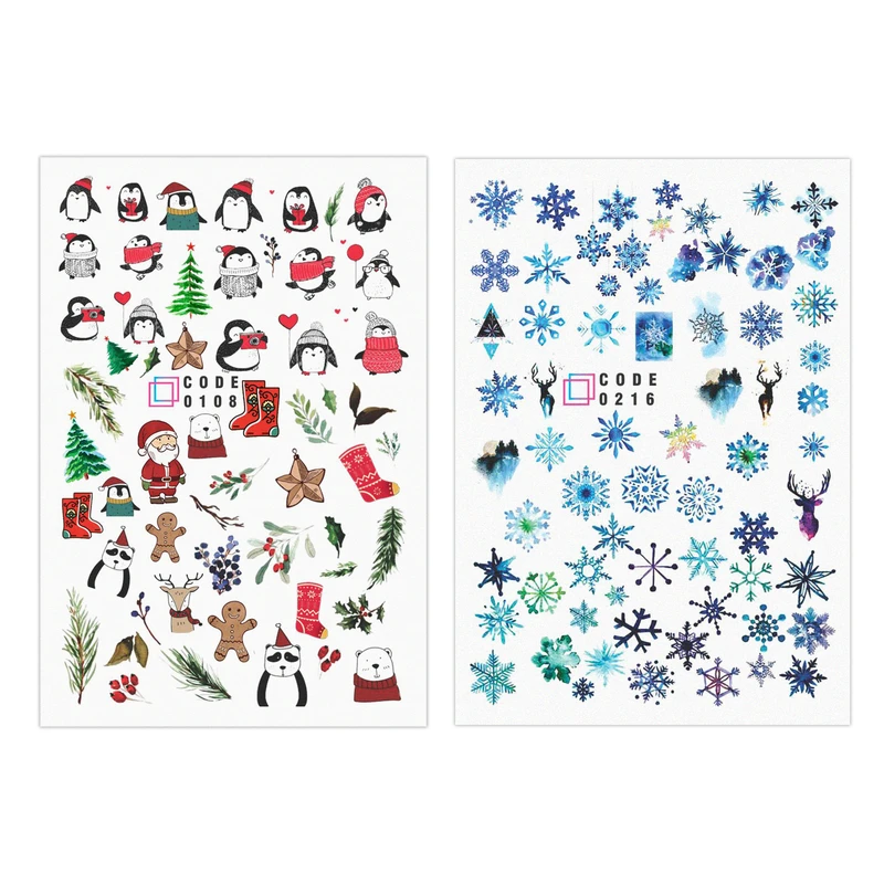 برچسب لنز ناخن مدل زمستان کد 108216 مجموعه 2 عددی