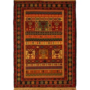 گلیم دستبافت یک و نیم متری مدل ورنی کد 112