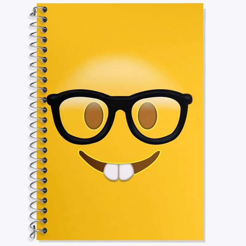 دفتر زبان 50 برگ خندالو مدل سه خط طرح ایموجی Emoji کد 1290