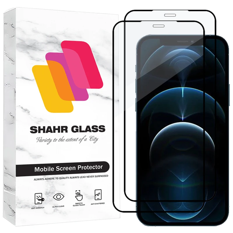 محافظ صفحه نمایش شیشه ای شهر گلس مدل FUL2 مناسب برای گوشی موبایل اپل iPhone 12 Pro Max بسته دو عددی