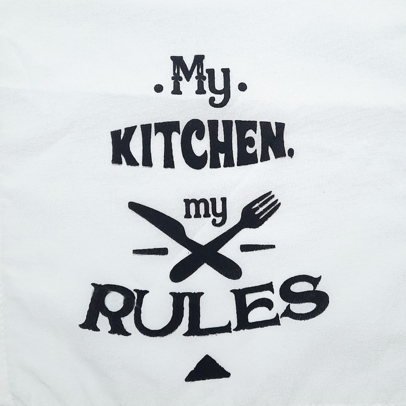 دستمال آشپزخانه مدل تکست طرح MyKitchen My Ruls