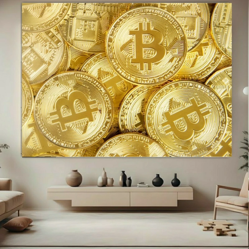 تابلو بوم طرح بیت کوین مدل ارز دیجیتال کد BK24129