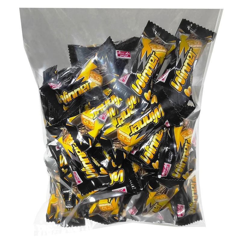 شکلات شیری با طعم کارامل و مغزی بادام زمینی وینر شیرین عسل - 500 گرم