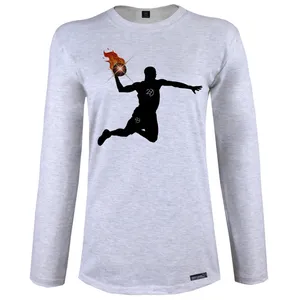 تی شرت آستین بلند زنانه 27 مدل Basketball Fire کد MH1410