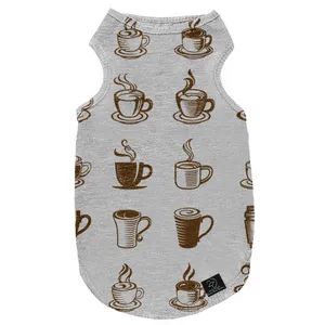 لباس سگ و گربه 27 طرح Cups of Coffee کد MH682 سایز L