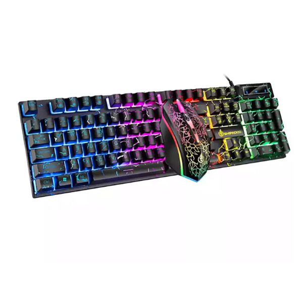 کیبورد و ماوس گیمینگ شیپادو مدل D500، سوییچ ممبران، Full-Size، نورپردازی LED RGB 2