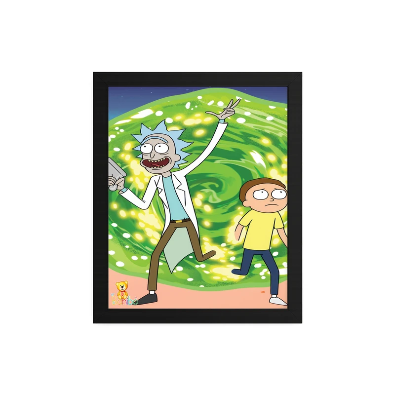 تابلو بانیبو طرح  ریک ومورتی کد 121 فریم مشکی