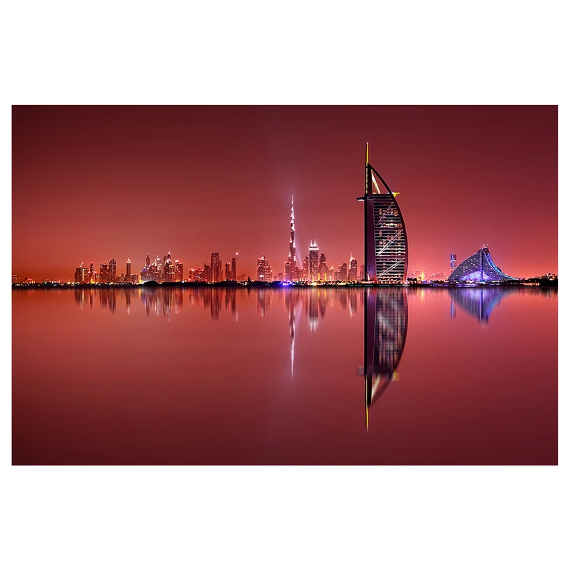 فرش پارچه‌ای مدل فرشینه طرح شب سرخ دبی خلیج ساکت کد AR3059718