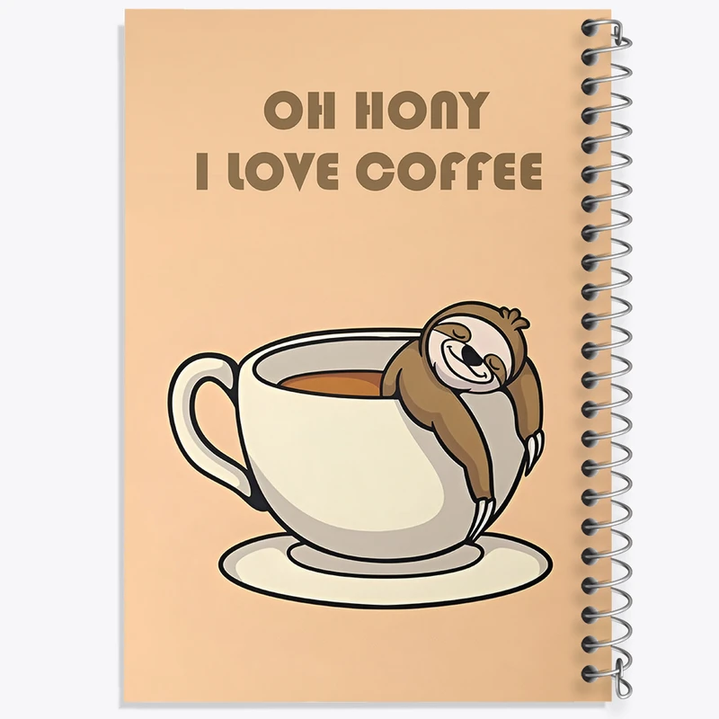 دفتر ژورنال نویسی 50 برگ خندالو مدل نقطه ای طرح Oh Hony I Love Coffe کد N4143