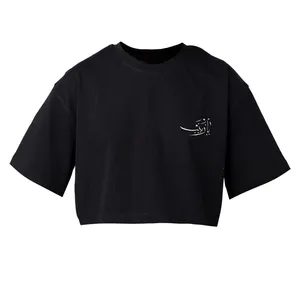 کراپ‌تاپ آستین کوتاه زنانه مدل محرم کد 05 رنگ مشکی