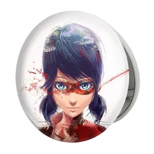 آینه جیبی خندالو طرح دختر کفشدوزکی مدل تاشو کد 25026 