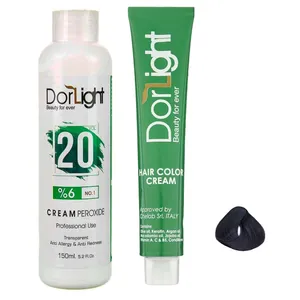 رنگ مو دور لایت شماره 4.65 حجم 100 میلی لیتر رنگ قهوه ای شکلاتی به همراه اکسیدان دور لایت کد 1 شش درصدی حجم 150 میلی لیتر