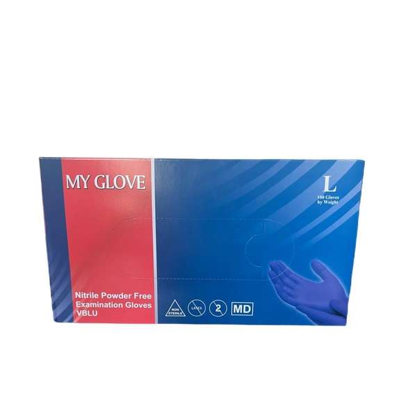 دستکش نیتریل مای گلاو مدل 001 سایز بزرگ بسته 100 عددی