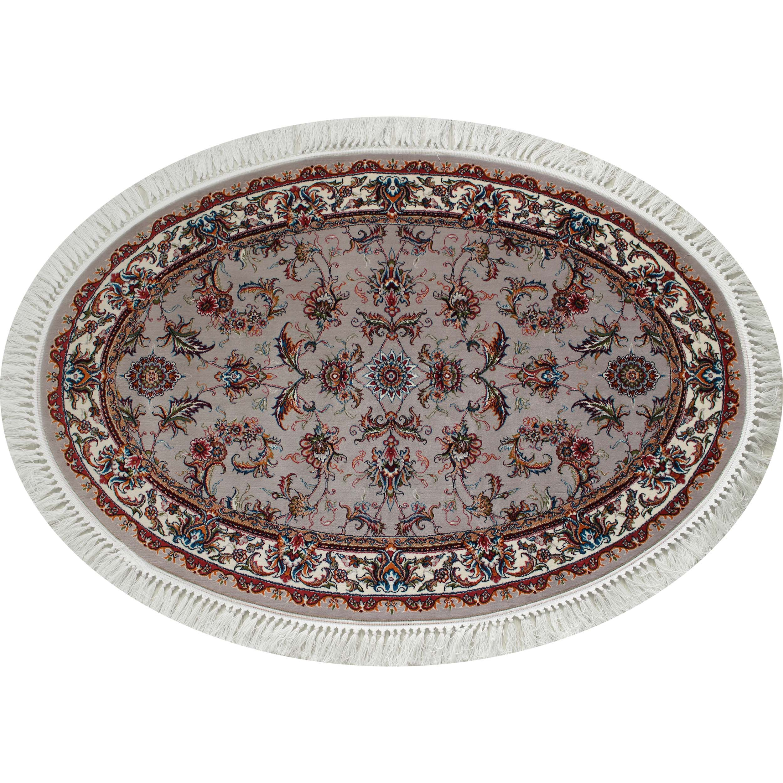 فرش ماشینی مدل بیضی طرح صبا زمینه فیلی