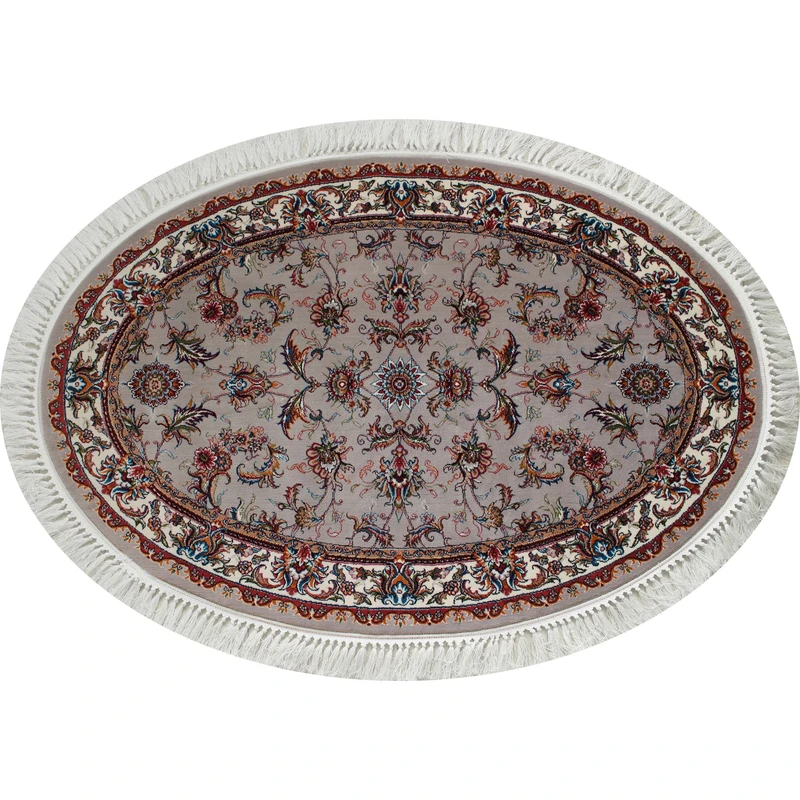 فرش ماشینی مدل بیضی طرح صبا زمینه فیلی