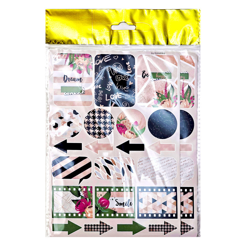 برچسب کاترینکا طرح برش خورده بولت ژورنال مدل Be happy بسته 42 عددی