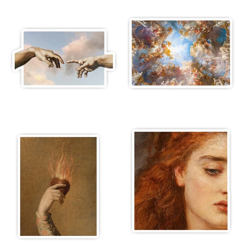 استیکر لپ تاپ و موبایل گوفی طرح هنر کلاسیک کد 1283 مجموعه 4 عددی 