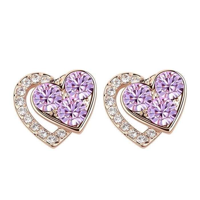 گوشواره طلا 18 عیار زنانه قیراط طرح قلب کد GH3682