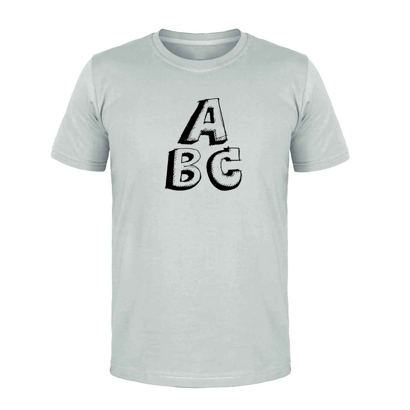تی شرت آستین کوتاه مردانه مدل ABC کد L181 رنگ طوسی