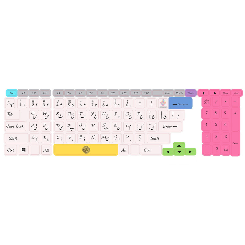 برچسب کیبورد حروف فارسی کد 078