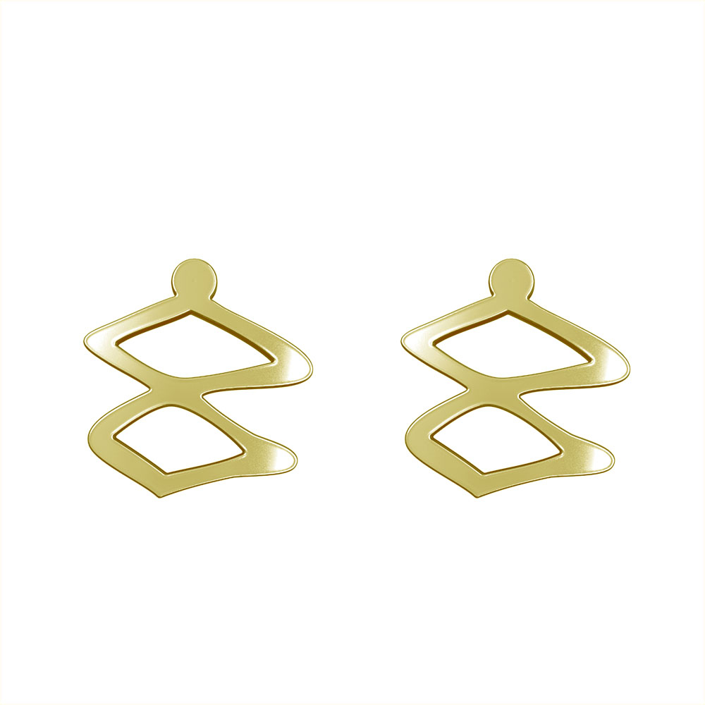 گوشواره طلا 18 عیار زنانه مدوپد مدل هندسی کد GA1-16146