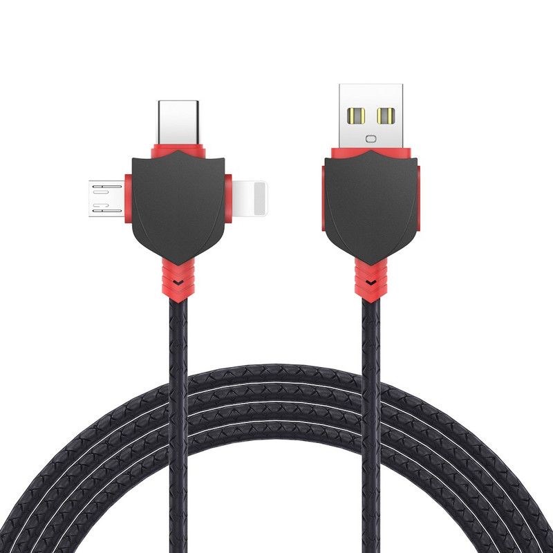 کابل  تبدیل USB به USB-C/ لایتنینگ/ microUSB مدل XS-020 طول 1.2 متر