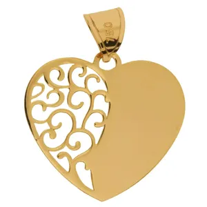 آویز گردنبند طلا 18 عیار زنانه قیراط طرح قلب کد GH4545