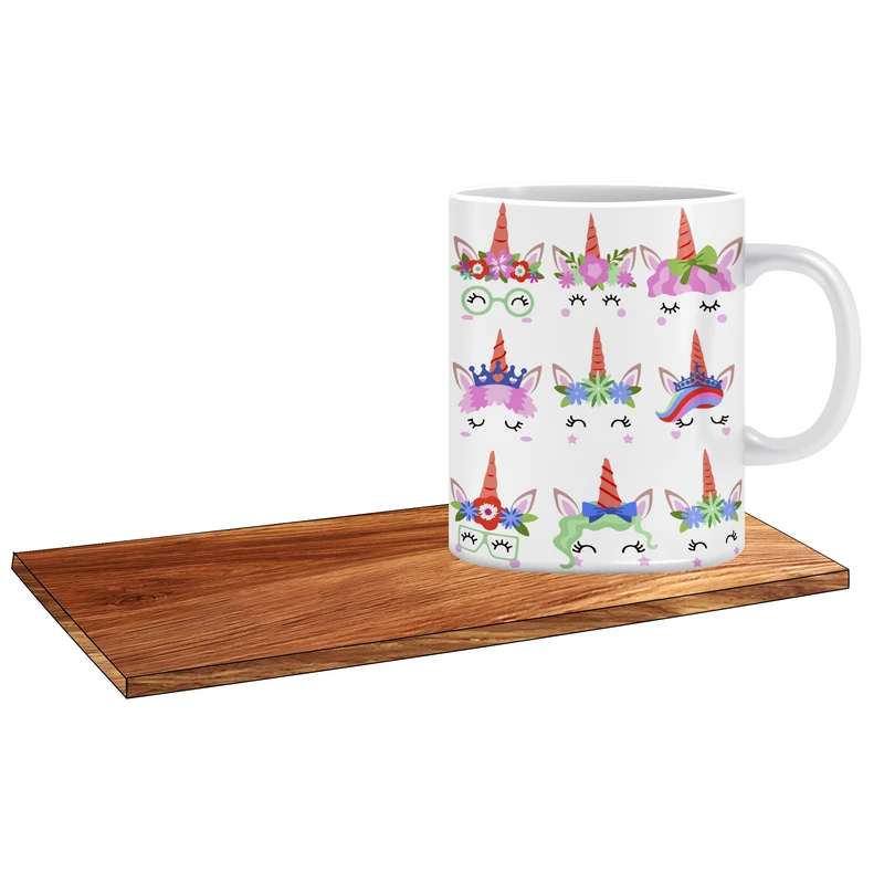 ماگ ال ایکس پی طرح دخترانه اسب تک شاخ کد 356 به همراه زیر لیوانی