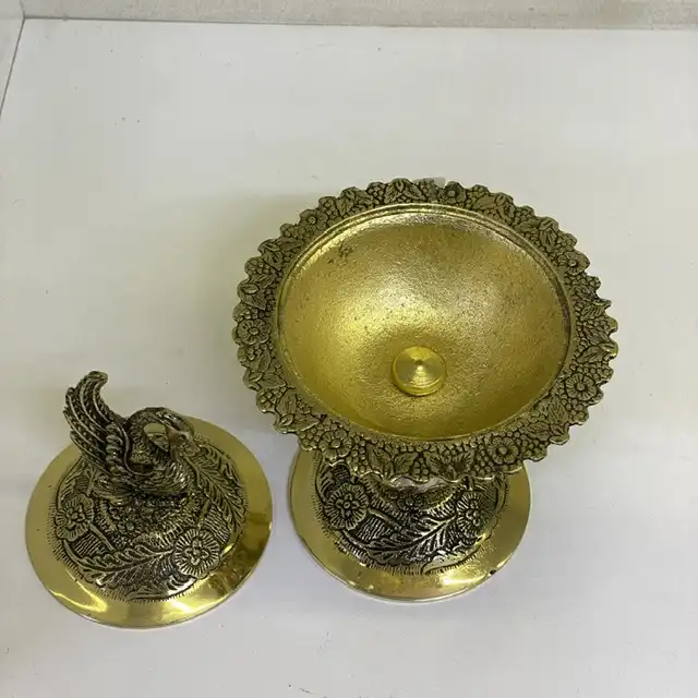 قندان برنزی مدل پایه کریستال کد 102519