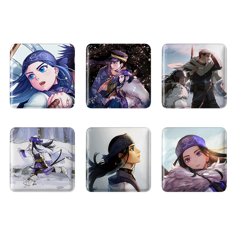 مگنت خندالو طرح انیمه کامویی طلایی Golden Kamuy کد 1479A مجموعه 6 عددی