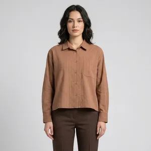 Jeber Brand Women's Striped Poplin Long-Sleeve Shirt