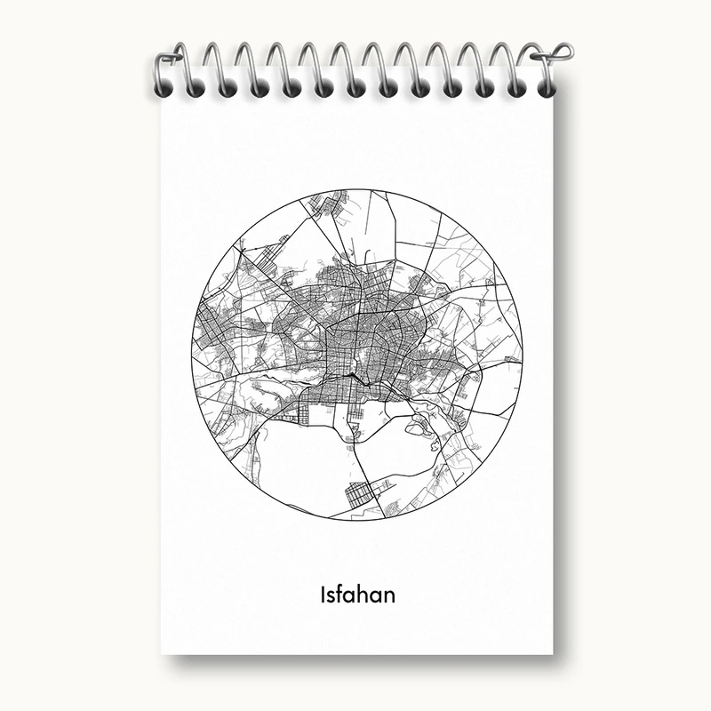 دفتر یادداشت 50 برگ خندالو مدل نقشه شهر اصفهان کد F1710