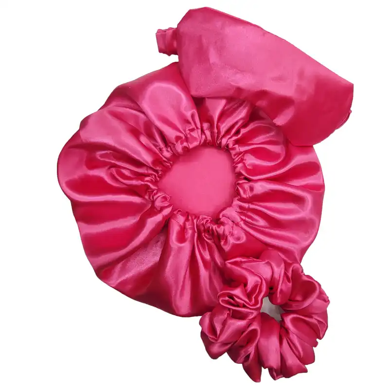 کلاه زنانه مدل ساتن به همراه چشم بند و کش مو