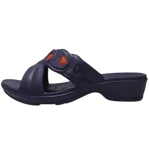 دمپایی زنانه مدل نازگل رنگ سرمه ای