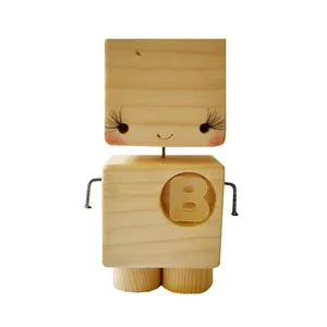 مجسمه مدل آدمک چوبی روشن حرف B
