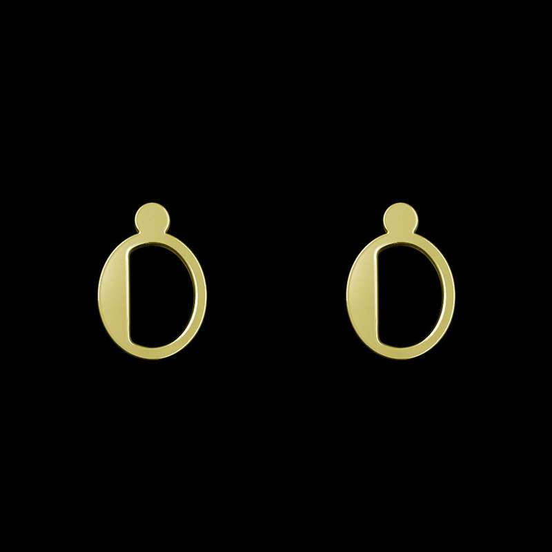 گوشواره طلا 18 عیار زنانه مدوپد مدل حرف O کد GA1-16901