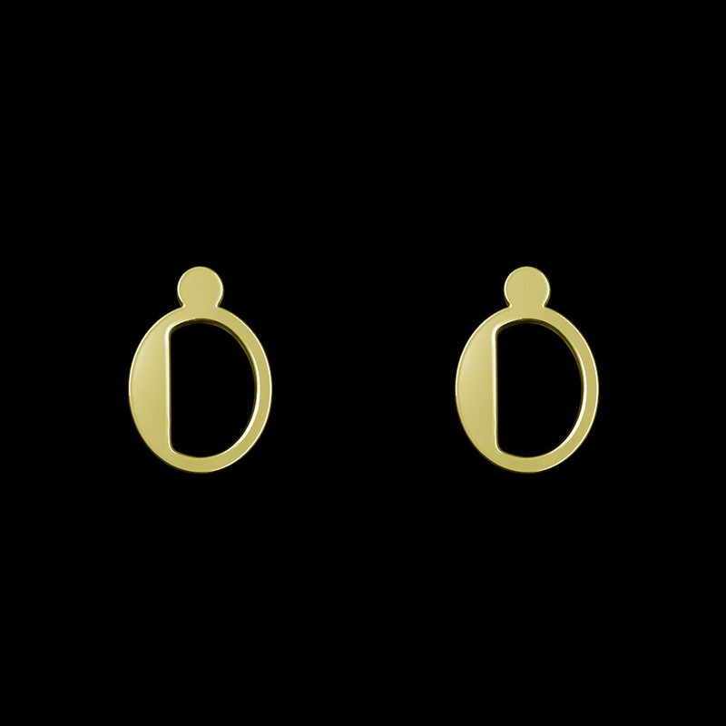 گوشواره طلا 18 عیار زنانه مدوپد مدل حرف O کد GA1-16901