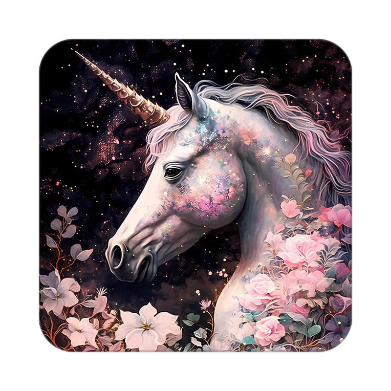 زیر لیوانی کاکتی طرح اسب تک شاخ و یونیکورن مدل mp32892