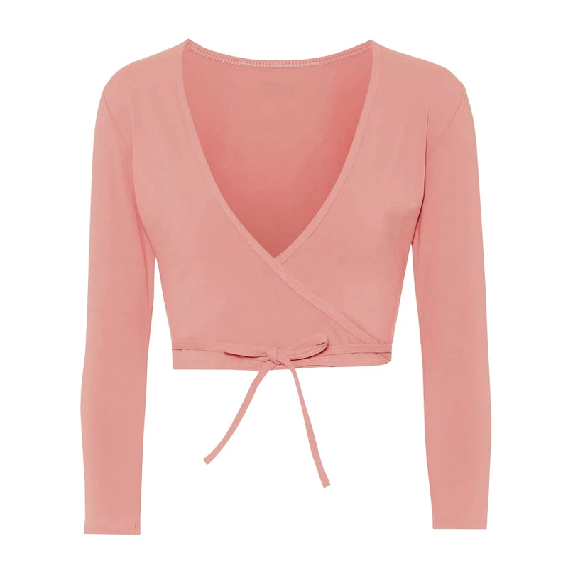 کراپ شومیز آستین بلند یقه هفت زنانه مدل 1539