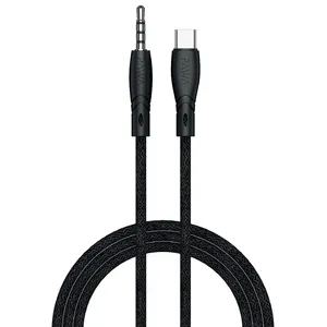 کابل تبدیل AUX به USB-C پاوا مدل Nylon Braided طول 1.2 متر