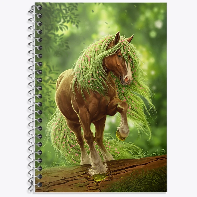 دفتر زبان 50 برگ خندالو مدل دو خط طرح اسب کد F1240