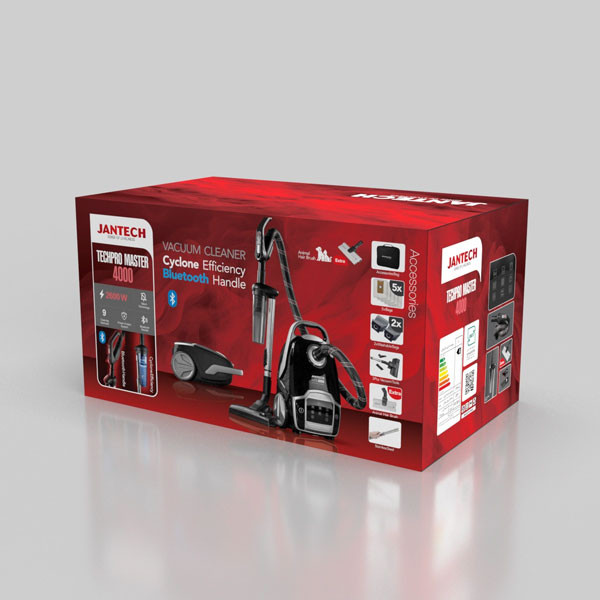 جاروبرقی جانتک مدل جاروبرقی کیسه دار جانتک 2600 وات سری TECHPRO MASTER 4000
