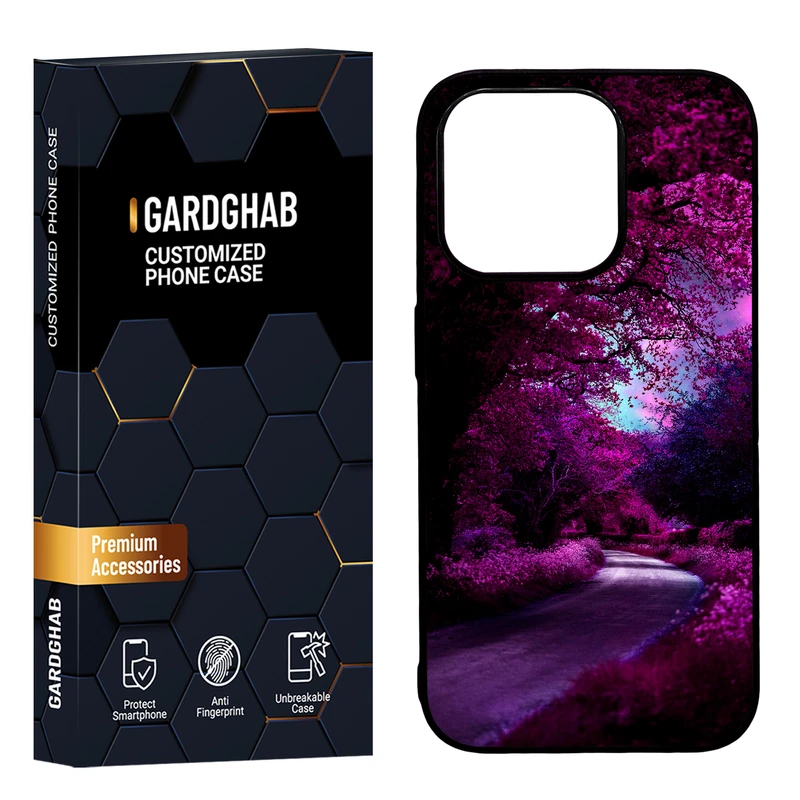 کاور گارد قاب مدل دورژله ای پشت گلس طبیعت مناسب برای گوشی موبایل اپل iPhone15 pro