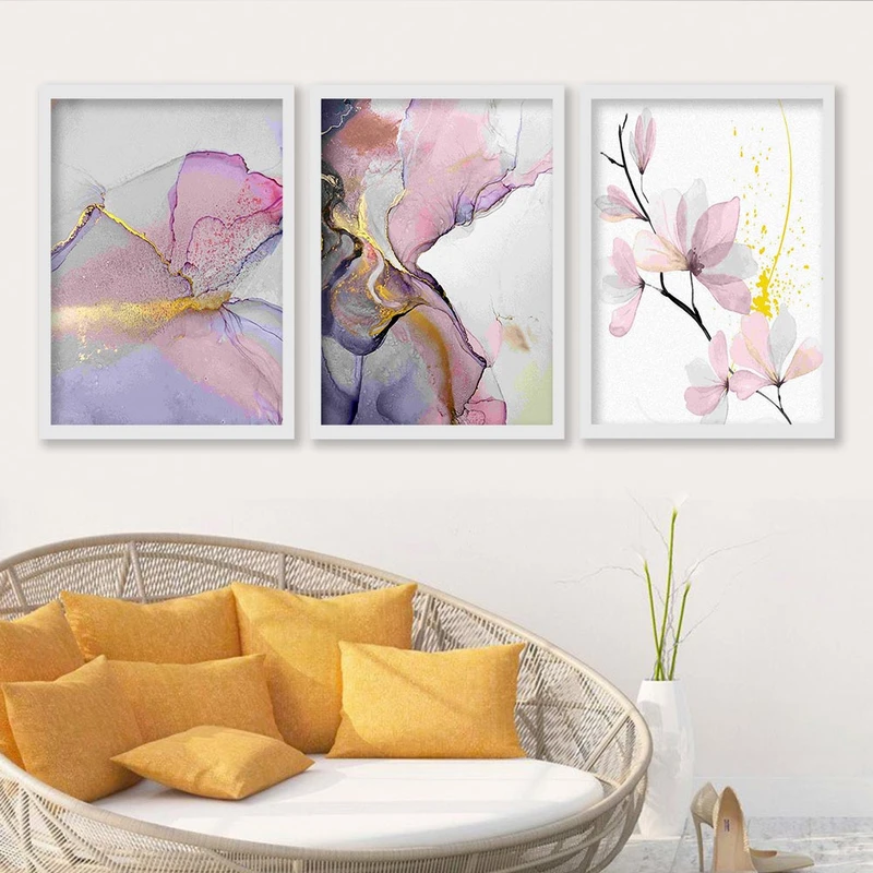 تابلو صبا طرح مدل دکوراتیو کد 2619w بسته 3 عددی