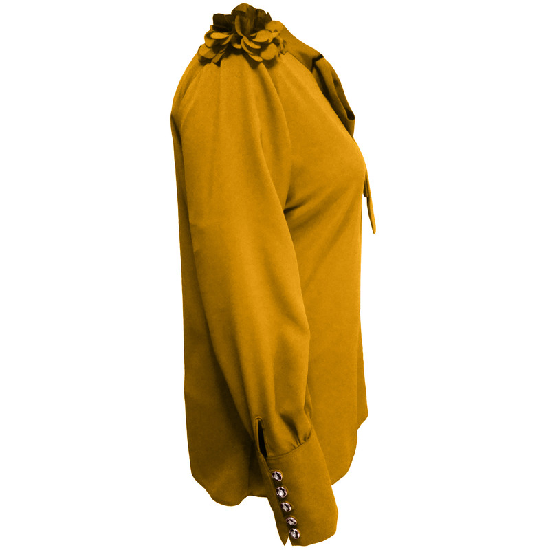 بلوز زنانه مدل ژینوس کد 1030 رنگ خردلی